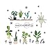 Cartoon Cactus Green Plants Leaves Pastoral Style Wall Stickers Wall Decal Vinyl Removable Art Wall Decals for Bedroom Living Room Nursery Room Children's Bedroom