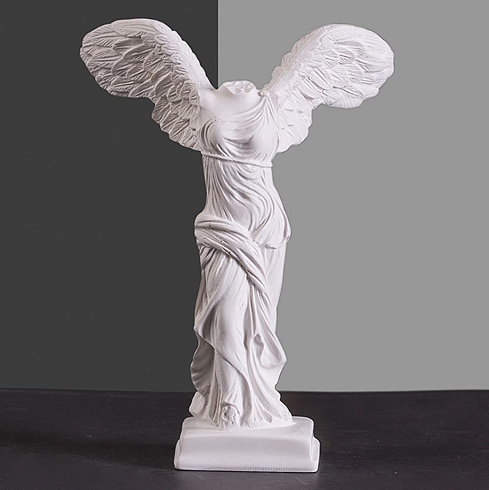 PIGPIGFLY Victory of Samothrace Statue, Greek Victoria Figurine, Ancient Mythology Decor for Bedroom/Living Room/Office 5.1"