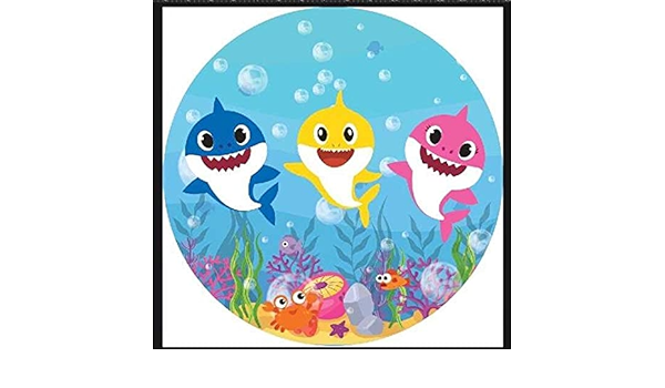 Amazon Com Impreso Baby Shark Custom Deco Kit Redondo Telon De Fondo De Tela Para Fiesta De Cumpleanos Fotografia Banner Doble Cara 2 Disenos 6 Pies 6 6 Ft Telon De Fondo Electronica