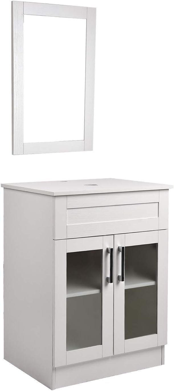 bathroom furniture cabinets on Modern Bathroom Cabinet 24 Inch White Vanities With Mirror Floor Storage Mdf Bath Furniture Sets Amazon Com