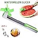 Watermelon Slicer Fruit Knife-PATENTED-RUCACIO Melon and Cantaloupe Fruit Slicer, Carver, Knife - Carving and Cutting Tools for Home, Professional Restaurant Chefs - Easy Grip Kitchen Gadgets (GREEN)