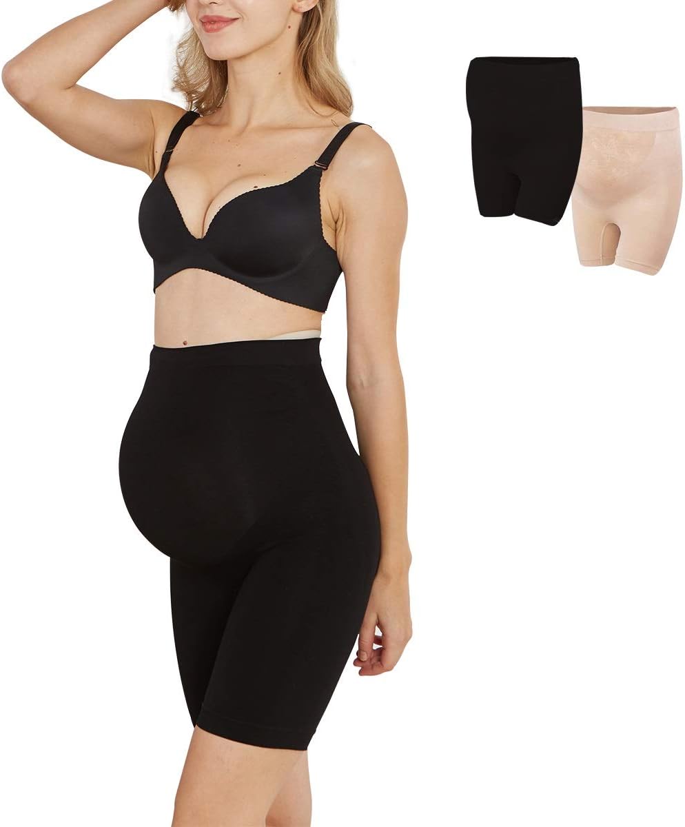 Women's Seamless Maternity Shapewear for Dress High Waist Over Bump Pregnancy Underwear