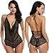 Avidlove Women Sexy Lingerie Teddy One Piece Lace Halter Babydoll Bodysuit Black S