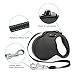 SHINE HAI Retractable Dog Leash, 16ft Dog Walking Leash for Large Medium Small Dog Up to 110lbs, Break & Lock System, Reflective Ribbon Cord, Black