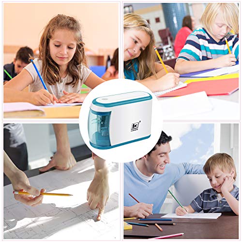 Electric Pencil Sharpener,Battery Operated(No Cord),Electrical Automatic Sharpener with Auto Stop Feature, Electric Sharpener for Home/School/Office,Small and Durable,Kid Friendly (Blue)