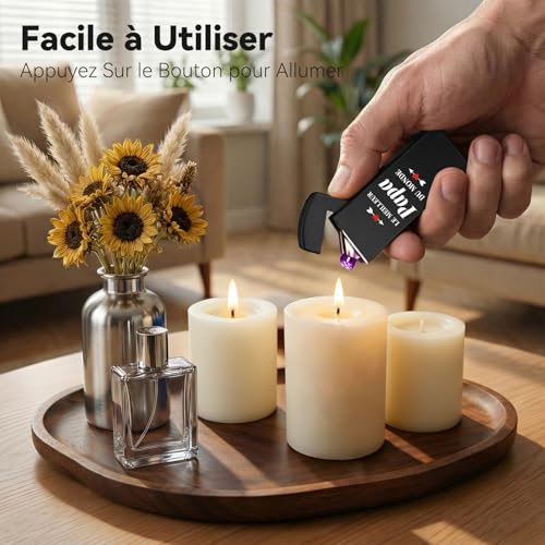 Father's Day Gift, Coquimbo Rechargeable Electric Double Arc Lighter with USB Cable, Long Lasting Windproof Lighter for Candle, Barbecue, Birthday/Christmas Gift Dad