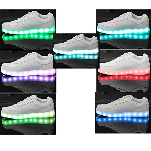 Unisex 8 Colors USB Carga LED Luz Luminosas Flash Zapatillas Sneakers de Deporte Para Hombres Mujeres...