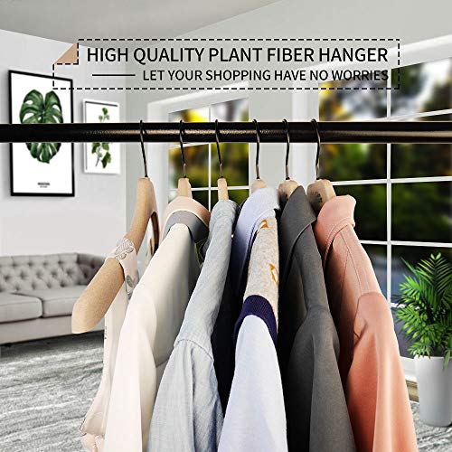 meqution Plastic Shirt Hangers,Non-Slip Durable Clothes Hangers with 360 ° Swivel Hook,Value Pack of 20,Wheat Straw
