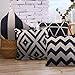 WEYON Geometric Pattern Throw Pillows Covers 18 x 18 Inch Cotton Linen Cushion Covers for Couch Decorative Set of 4
