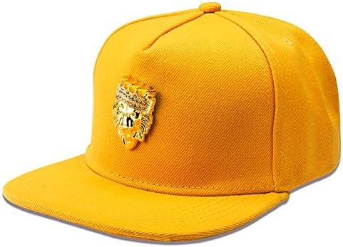 TUVW Personality Crown Lion Male Hip Hop Hat(Yellow)