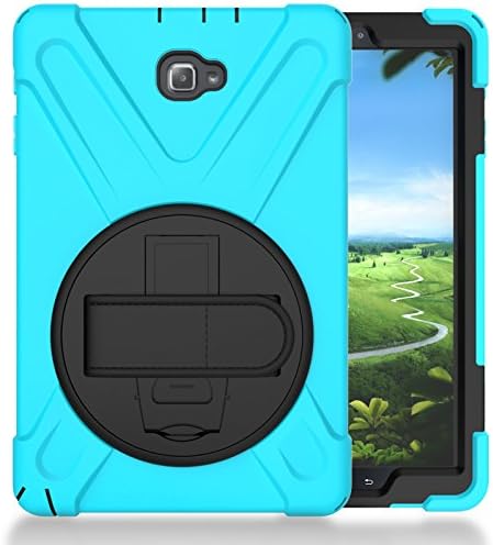 Galaxy Tab A 10.1 with S pen Case,Fashion Heavy Duty Shoulder Srap Wrsitlet Case Slim Cover Shockproof hard armor Shell Protective Holder with Kickstand for Samsung Galaxy Tab A 10.1 with S pen P580 / P585 Tablet (blue)