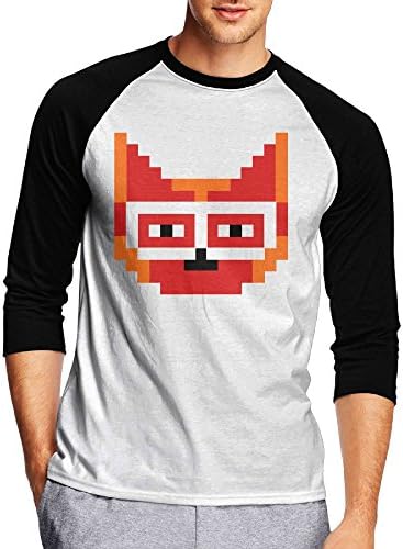 Mens 3/4 Sleeve T Shirt 3D Printed 8-bit Cat