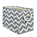 DII Polyester Container with Handles, Chevron Storage Bin, Large, Gray
