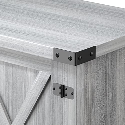 JUMMICO Farmhouse TV Stand for 65 Inch TV, Mid Century Modern