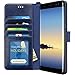 Galaxy Note 8 Case, K-Moze Galaxy Note 8 Wallet Case [4 Card Slots ] [Wrist Strap] [Stand Feature] PU Leather Flip Wallet Case Cover for Galaxy Note 8 - Blue