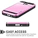 Vofolen Case for Galaxy S5 Case Hybrid Cover Galaxy S5 Wallet Case Shock Absorption Rubber Soft Bumper Armor Anti-Scratch Protective Shell with Slide Card Holder Slot for Samsung Galaxy S5 (Pink)