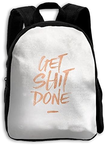 KAYERDELLE Get Shit Done School Backpack Children Printed Oxford Fabric Backpack Bag