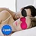 KEKU 3D Memory Foam Eye Masks (2 Pack), Breathable Eye Shades Night Blinder - Adjustable Velcro Tape - Ideal for Travel, Rest, Shift Work, Relieve Fatigue - Come with A Velvet Pouch