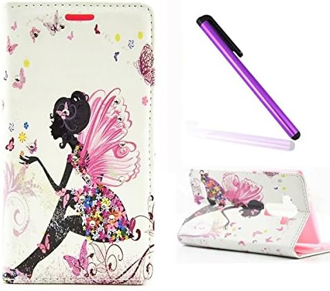 A3 Case Galaxy A3 Cover Samsung Galaxy A3 Wallet Case EMAXELER Butterfly Fairy Flower Inlaid Shiny Glitter Diamond Pu Leather Flip Protective Cover with Stand For Samsung Galaxy A3 Fairy Girl