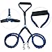 Wisspet Double Dog Leash No Tangle Coupler Nylon Leash for Two Large/Small Dogs (Blue&black)