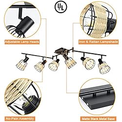 Depuley Vintage Track Ceiling Spotlight, 6-Head