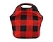 Neoprene Lunch Bag, Eco-Friendly Lunch Tote With Zipper- Reusable-Washable Insulated Carrying Bag To Keep Your Food Fresh– Stylish Unisex Picnic Bag For Women and Adults -Red Buffalo Plaid