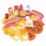 FUN LITTLE TOYS Play Food for Kids Kitchen, Pretend Food Plastic Food Toy for Toddlers