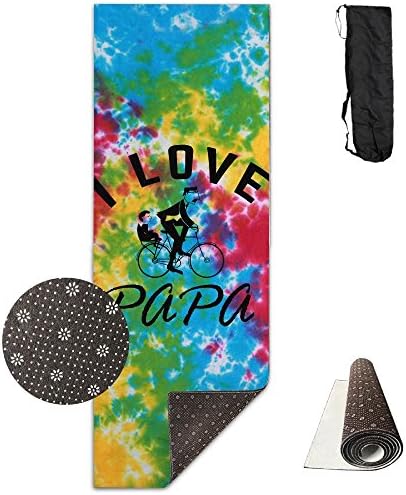 I Love Papa Non-Slip Exercise Yoga Mat Premium Printed Reversible Anti-Tear Fitness Exercise Eco-friendly Yoga And Pilates Mat