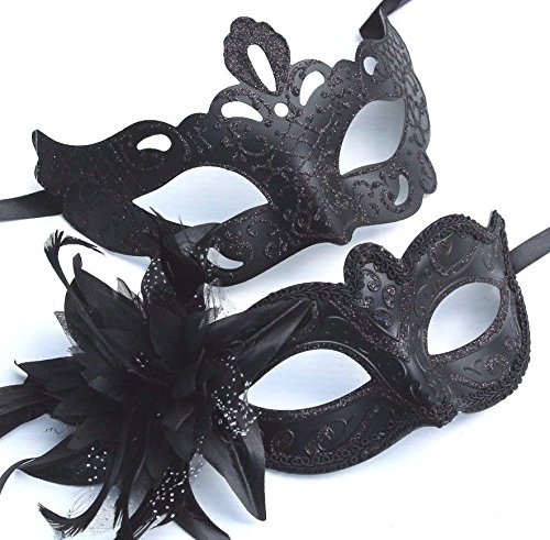 THE GOOD LIFE HIS N HERS PAIR OF COUPLES MASKS VENETIAN MASQUERADE CARNIVAL PARTY BALL EYE MASK