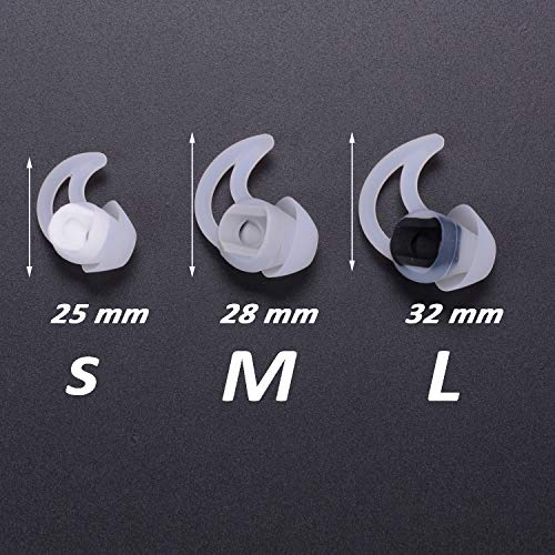 6 Pairs Replacement Silicone Ear Tips Earbuds Buds Stayhear for Bose QC30 QC20 SIE2i IE2 IE3 Soundsport Wireless Headphones, (Transparent)