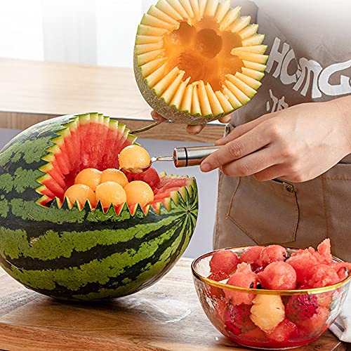 Suuker Melon Baller Scoop Set,Stainless Steel DualPurpose Fruit Salad