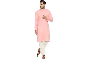 ITOS365 Men Cotton Blend Kurta Pyjama Set Party Fashion Regular Ethinic Wear Indian Dress Gift for Men