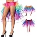 Women Girls Layered Rainbow Tutu Skirt with Adjustable Ribbon for Dancing Banquet Carnival Cosplay Party and Celebration, Costume One Size
