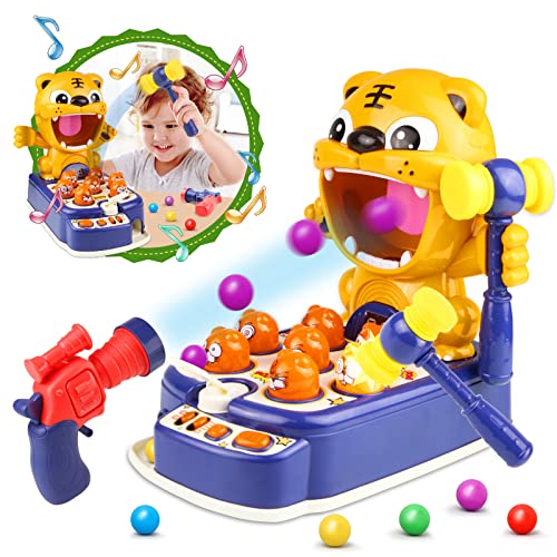 Toys for 3 4 5 6 Year Old Boys Girls, Whack A Tiger Mole Game with 2
