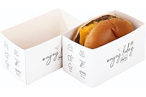 Cyblinia 100 Pieces Paper Sandwich Boxes Take Out Containers,Mini Burger Boxes,Toast Holding Bread Tray for Take Out Food Containers,Restaurant, Picnic and Party