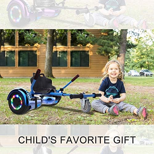 RCB Hoverkart Gyropode Hoverboard Kart pour Enfant et Adulte, Overboard Electrique Kart avec Bluetooth-Musique/LED-Roue Clignotante, E-Skateboards Cadeau pour Noël