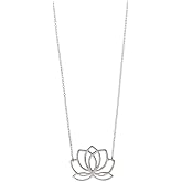 Boma Jewelry Sterling Silver Lotus Blossom Flower Necklace, 16 inches