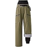 JOMLUN Women Hiking Pants Fleece Lined Ski Waterproof Softshell Pants Outdoor Trekking Thermal Winter 3 in 1