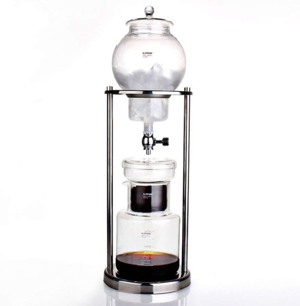 Moka Pot,MMKICC 600ml 1000ml Water Drip Coffee Maker Reusable Glass Filter Tools Espresso Coffee Dripper Pot Ice Cold Brew Coffee Machine,1000ml