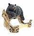 Black Bear on Log Toilet Paper Holder - Decorative Lodge Cabin Decor