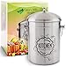 Kitchen Compost Bin Stainless Steel (Food Grade 410) Odorless Countertop Compost Pail -Bonus Charcoal Filters & Gardening Gloves. Insect-proof 1.3 Gallon bucket. Gift Boxed Best Gifts for Gardeners