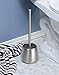 mDesign Toilet Bowl Brush and Holder for Bathroom Storage - Brushed Stainless Steel