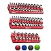 Olsa Tools Magnetic Socket Organizers | 3 Piece Set Socket Holder Kit | 1/2-Inch, 3/8-Inch, & 1/4-Inch Drive | SAE Red | Holds 68 Sockets | Professional Quality Tools Organizer Part 1150