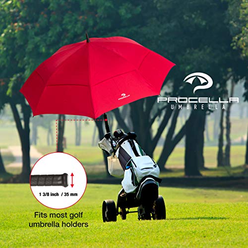 Procella Golf Umbrella Windproof 62 Inch Large Umbrella Automatic