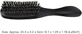 yuytee Beard Brush Natural Bristle Long Handle Wood Mustache Comb for Men Black view 7