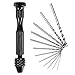 eBoot 12 Pieces Twist Drill Bits Precision Pin Vise Woodworking Hand Drill for Model Jewelry Walnut Amber Beeswax Olive Nut