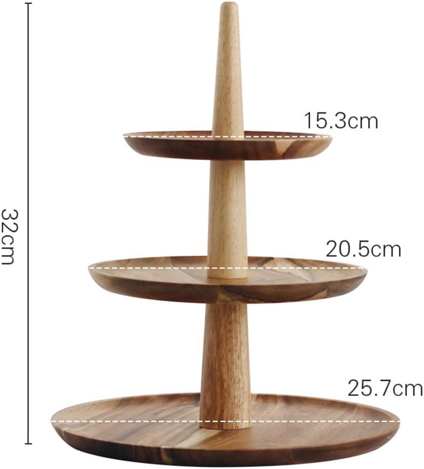 Amazon Com Acacia Wood 3 Tiered Fruit Plate Cake Stand Appetizer Dessert Cupcakes Display Stand Candy Buffet Platter For Birthday Party Wedding Home F Home Kitchen