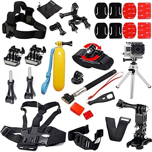 Gopro Camera Accessories Set Head Chest Strap Helmet Harness Chest Belt Head Mount Strap for Go Pro Hero3 Hero4 2 3+ Sj4000 Black Edition Ziefly edge