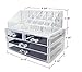 Ferrabelle Acrylic Oranganizer Jewelry Cosmetic Storage Display Boxes 2 Pieces Set (OneSize, Clear)