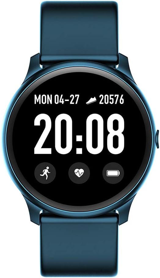 HX0945 KW19 Smart Watch Women Blood Oxygen Pressure Smartwatch Heart Rate Smartwatch Remote Control Music IOS Android,Blue
